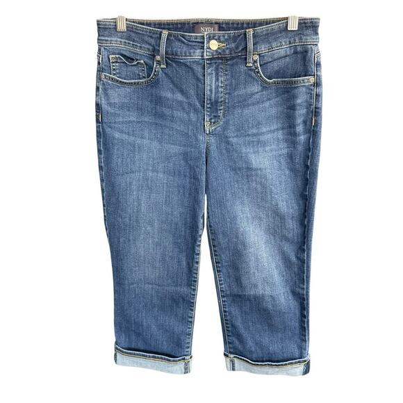 NYDJ Not Your Daughters Jeans Womens 8 Blue Marilyn Straight Cool Embrace Crop - Picture 1 of 7